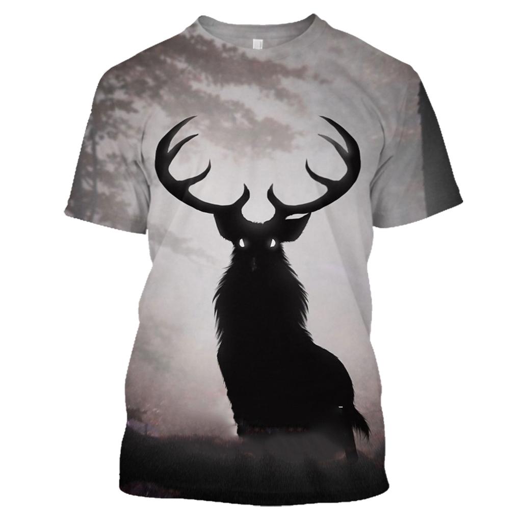 Камуфляжная футболка с 3D изображением охотничьих животных, оленя и лося, летние повседневные мужские футболки, модная уличная одежда, женский пуловер, топы с короткими рукавами