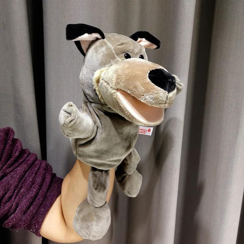 30cm Cute Legged Animal Hand Puppet Plush Toys Wolf Lion Panda Raccoon Hand Puppets Educational Story Doll Toy Christmas Gift