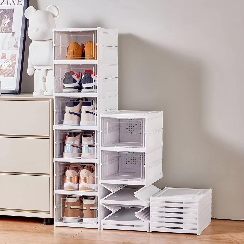 Transparent Dustproof Shoe Cabinet Multi-functional Large Capacity Stackable Shoes Cabinet Stackable Storage Organization Box