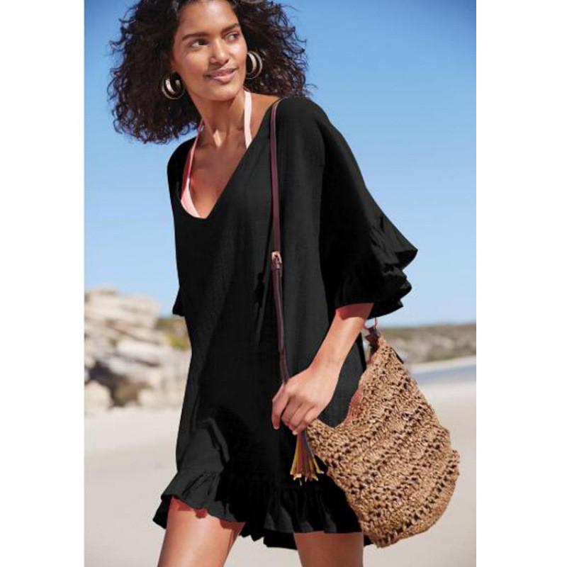 Beach Cover Up Dress With Tencel Blend Fabric For Summer Vacation Wear