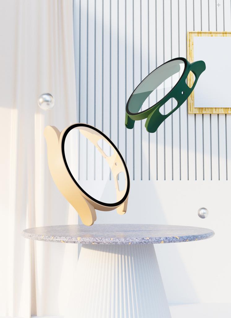 Стекло+Чехол для Samsung Galaxy Watch 6 4 40мм 44мм аксессуар PC Бампер Чехол Защита Всего Экрана Galaxy watch 5 pro 45мм