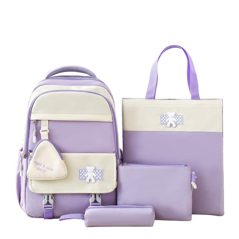 Комплект из четырех рюкзаков в студенческом стиле для женщин, рюкзак для старшеклассников, большая вместимость, школьная сумка