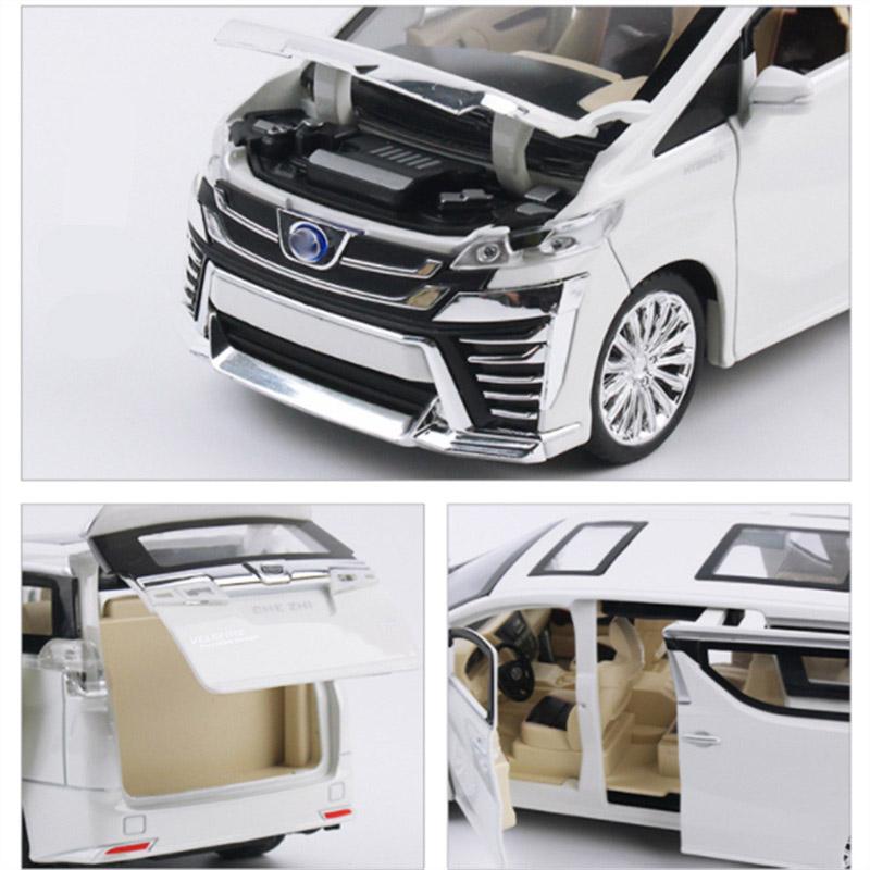 1/24 масштаб Vellfire MPV, литая под давлением модель автомобиля, игрушечный автомобиль с откатным механизмом, звуком и светом для детей, коллекция подарков для мальчиков и девочек