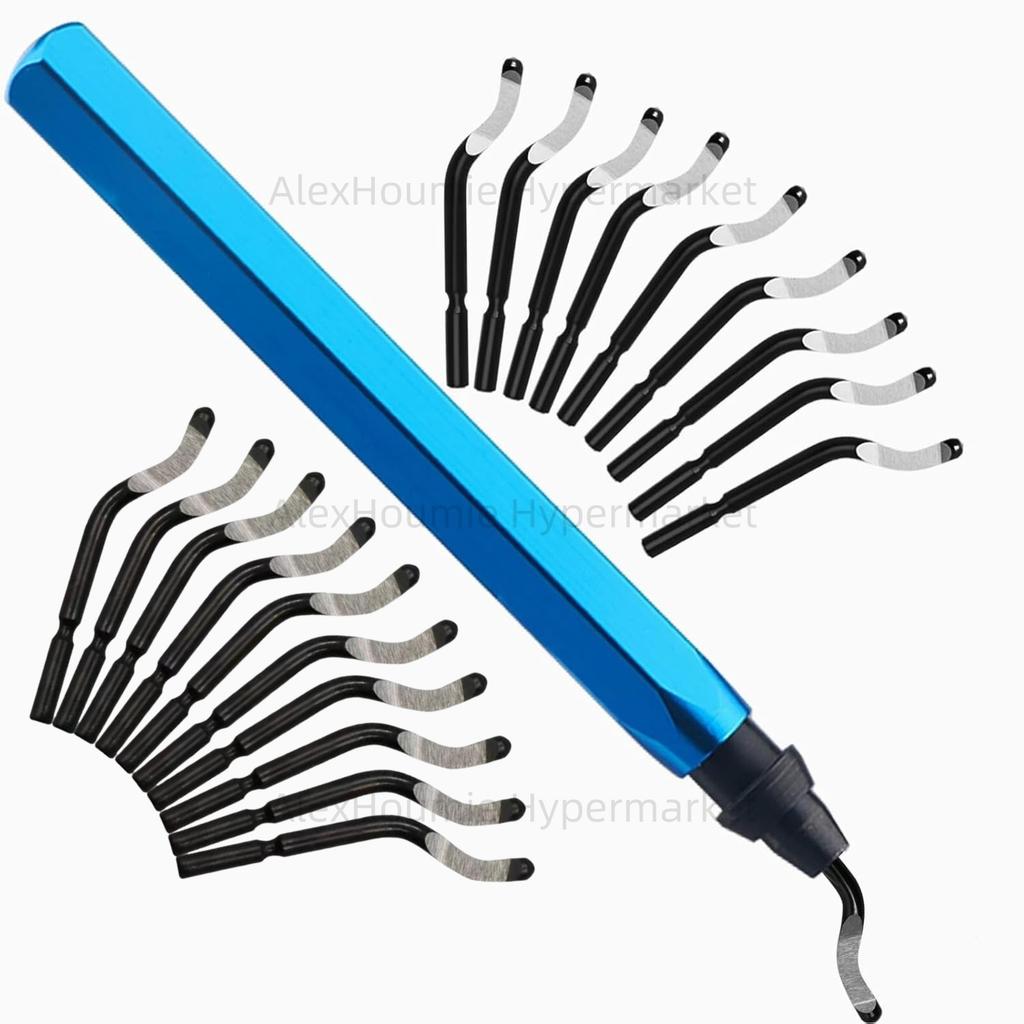 21PCS RB1000 Metal Deburring Tool Bulk Set Deburr Edge Cutting Tool with 360 Degree Rotary Head BS1010 Burr Removal Blades