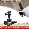Car Sun Visor Mount Holder For GoPro Hero 12 11 10 9 8 7 6 5 4 SJCAM AKASO Insta360 X3 ONE X2 DJI Osmo Action Camera Accessories