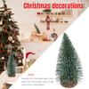 DIY Mini Christmas Tree Sisal Cedar Desktop Snowflake Pine Needle Decoration Small White Ta Pine Trees Xmas Ornaments Decorated