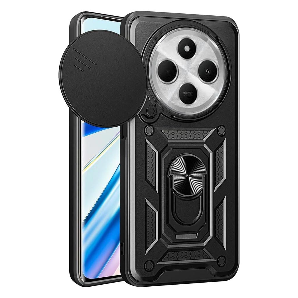 Чехол Armor для Xiaomi Redmi 14C 4G Poco C75, защитный чехол для объектива с кольцом, магнитный держатель, чехол Fundas