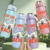 1PC Most Likely To Teacher Duck 750ml Color Plastic Sports Water Bottle Leakproof Flip Straw Lid Suitable for Sports Office Home Use