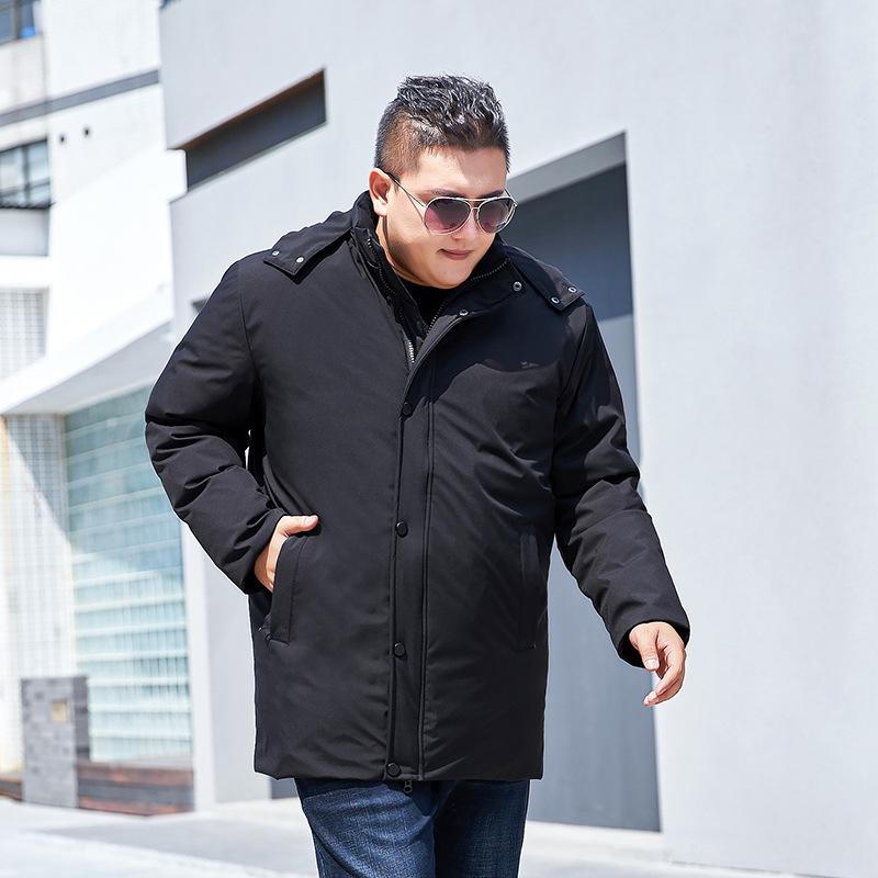Осенние и зимние пуховики, модная мужская одежда, плотные свободные куртки средней и большой длины из хлопка, теплые и повседневные куртки из хлопка, верхняя одежда