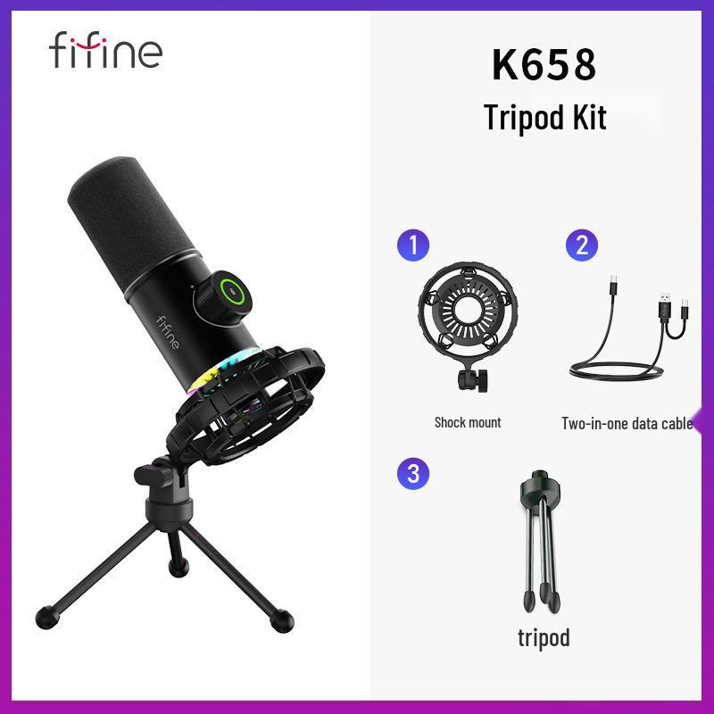 Микрофон Fifine Radiance A6 RGB для записи на настольный компьютер и телефон