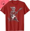 Cat Playing Guitar Rock Star Rock and Roll for Men Women  T-Shirt Print Original Design Gifts T Shirts Camiseta Hombre