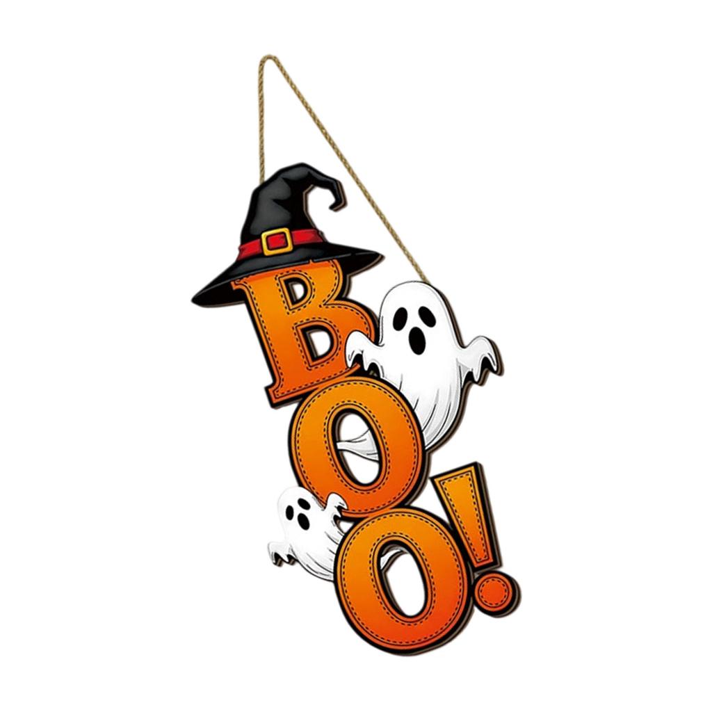 Halloween Ghost Wooden Sign For Spooky Home Decor Crafted From Durable Poplar Wood