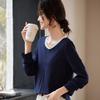 Футболка женская с длинными рукавами осенний наряд новая модная корейская свободная футболка простой и универсальный топ
