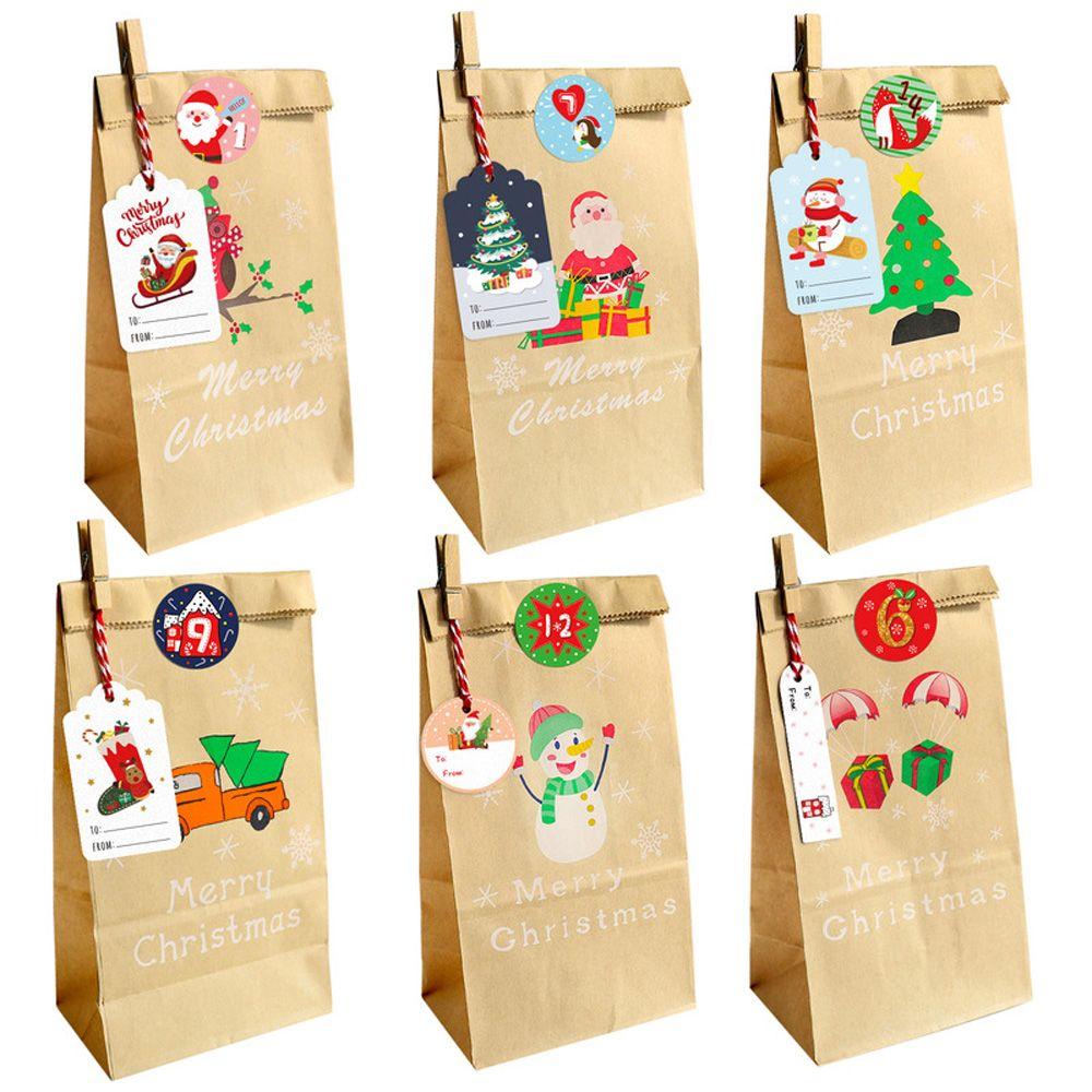 Decoration Kraft Paper Wrapping Supplies Christmas Tag Hang Tags Christmas Labels Gift Wrapping