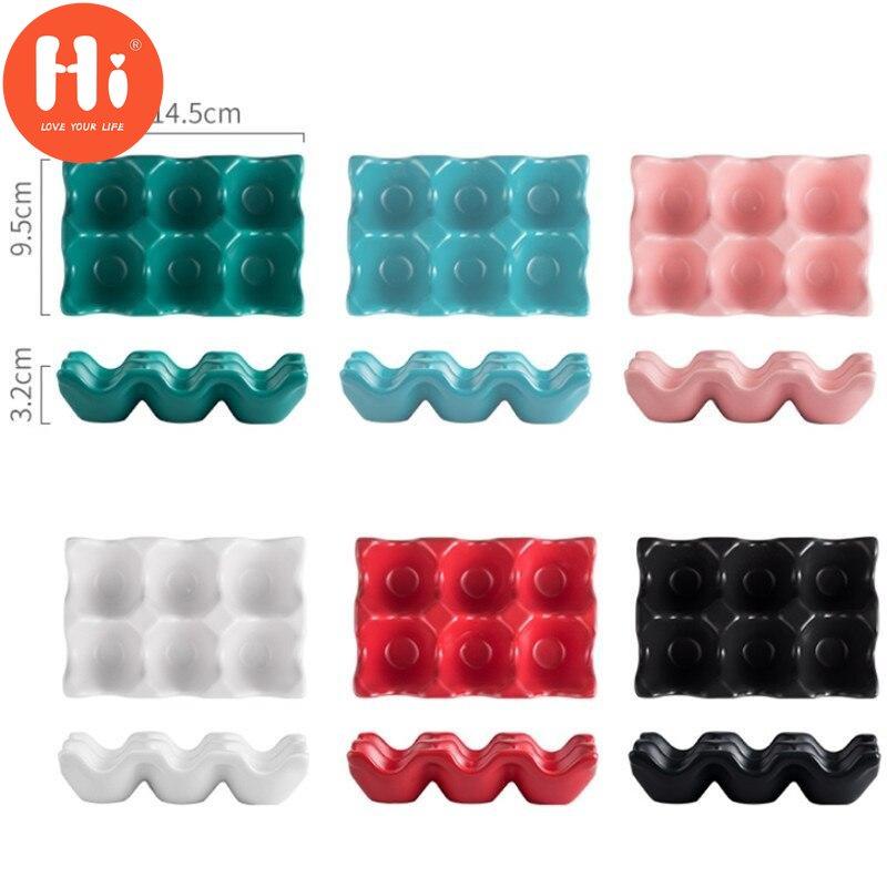 Hi Nordic 6 решеток держатель для яиц керамический противоскользящий ящик для яиц лоток для хранения в холодильнике