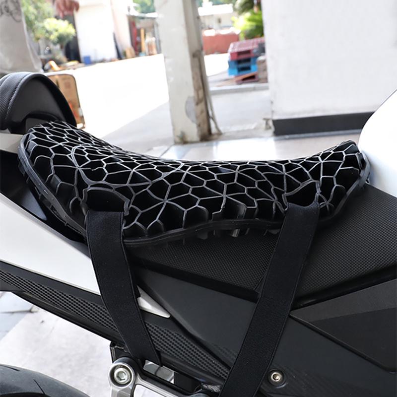 Double-Layer Honeycomb Gel Seat Cushion for Motorcycles - Soft, Comfortable, and Fits Various Models