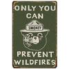 Warning Metal Tin Signs Plaque Prevent WildFires Wall Decoration Vintage Iron Painting Art Posters for Forest Home Cafe Club Bar