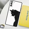Черный Кошачий Лицо Китти Чехол для Телефона Для Samsung Galaxy S25 S24 Ultra S20 S21 S22 S23 Plus S9 S10 S24 FE S25 FE Чехол