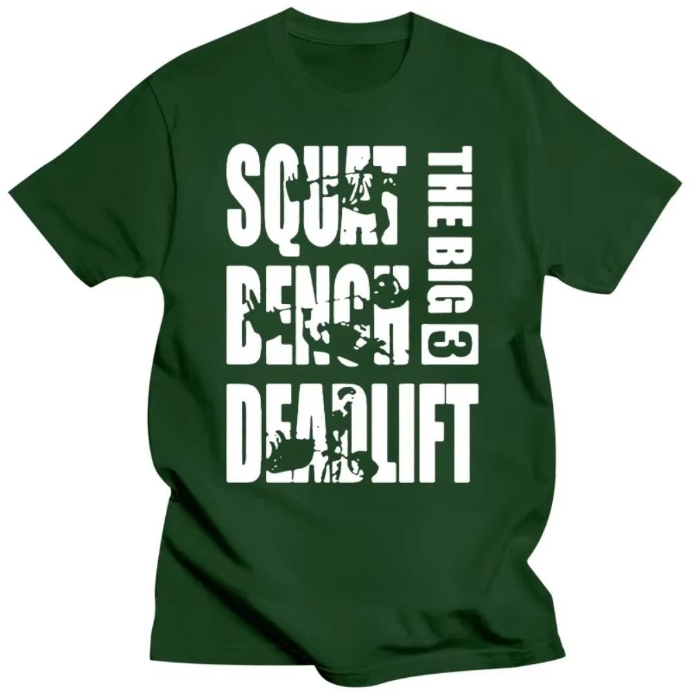 Забавные футболки для пауэрлифтинга Big 3 Squat Benches Deadlift с графическим принтом, уличная одежда из хлопка с коротким рукавом, футболка Harajuku