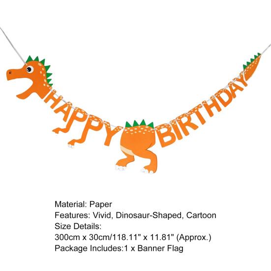 Креативный баннер-флаг, праздничный, невыцветающий, мультяшный, на тему динозавров, украшение для дома