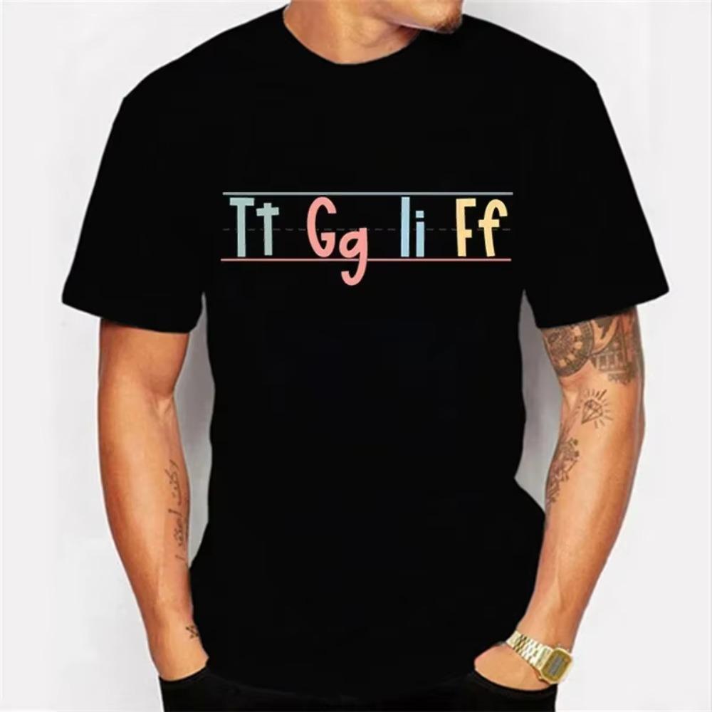 Харадзюку Футболки Tgif Tt Gg Ii Ff Карандаш Учитель Смешная Футболка Графическая Футболка Короткий Рукав Унисекс Светящаяся Мужская Футболка Одежда