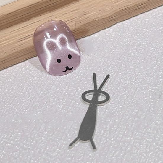 Magnetic Nail Art Tool Bunny Shaped Cat Eyes Magnet for Gel Polish Professional Grade Metal Plate with Bunny Design Salon Manicure Essential