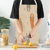 Кухонные фартуки с принтом морских животных, ракушек, крабов, рыб. Аксессуары для домашней кулинарии и выпечки. Узор с оленями, ежами, крокодилами. Деланталь
