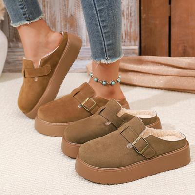 Мода 2025 Новая мода Закрытый носок Тапочки Уличные Массивная подошва Ремешок с пряжкой Слипоны Удобные Повседневные Женские Сандалии на платформе