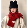 New Christmas atmosphere red knitted scarf women's winter thickened neck protection warm scarf versatile tide