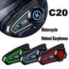 C20 Мотоциклетная беспроводная гарнитура для шлема стерео Bluetooth Hands Free наушники IPX6 водонепроницаемые 1000 мАч с подсветкой