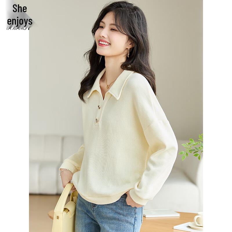 Women's Casual Polo Collar Long-Sleeve Sweatshirt