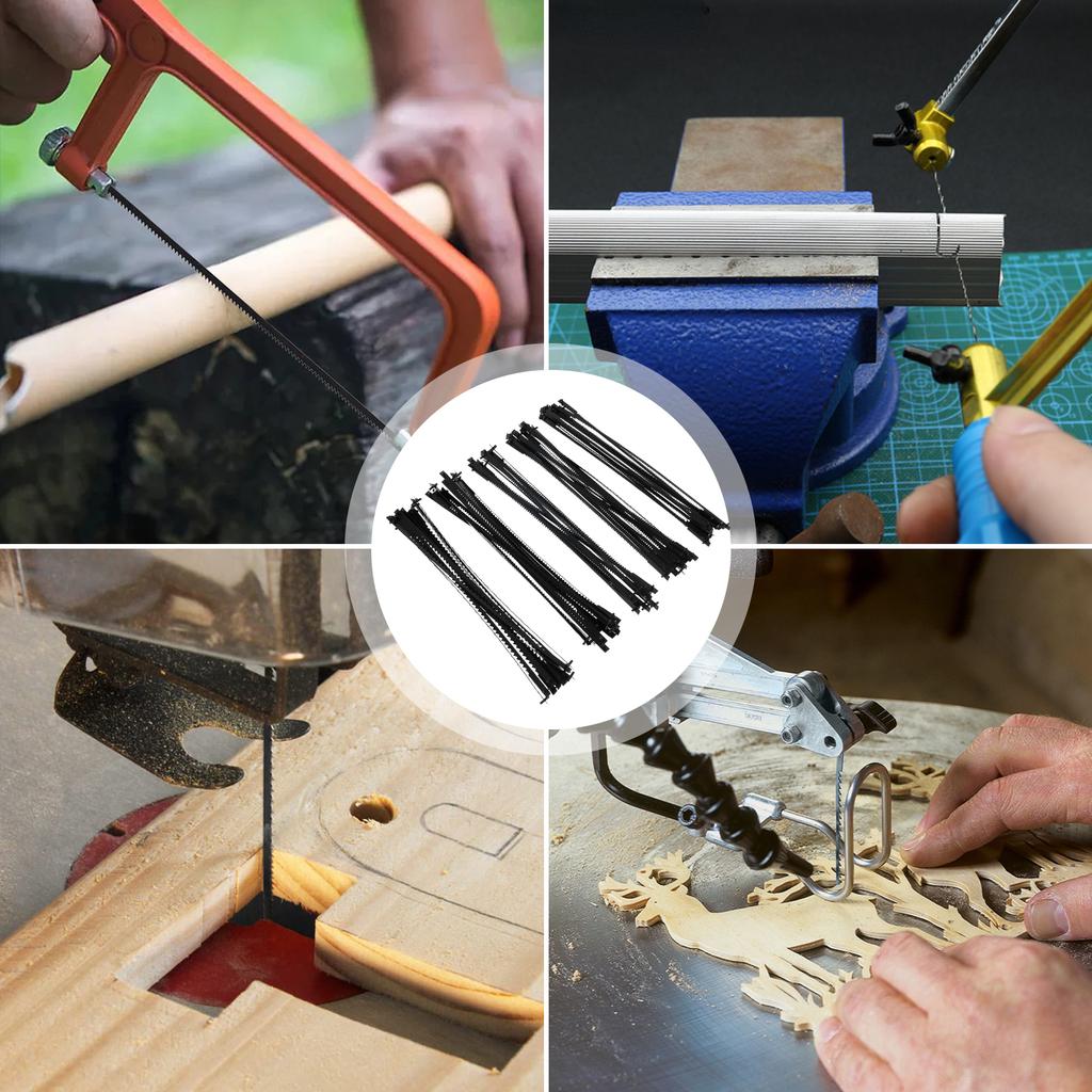 60Pcs Scroll Saw Blade Pin End 5 Inch Carbon Steel Cutting Pinned Scroll Saw Blade Replacements 10/15/18/20/24TPI for WPC Metal