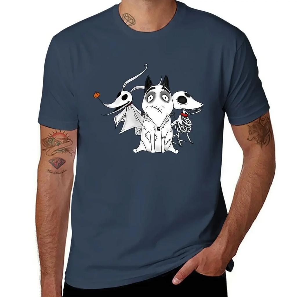 Zero Scraps And Sparky Dog Tim Burton Movies Tshirt Blue Archive Graphic T Shirt Vintage Unisexs Tall T Shirts