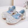 Summer Silver Crystal Princess High Heels for Girls
