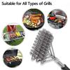 Щетка для чистки гриля BBQ Щетки для чистки Инструмент Гриль BBQ Щетина из нержавеющей стали Антипригарная Щетки для жарки на гриле Кухонные Щетки Аксессуары для барбекю