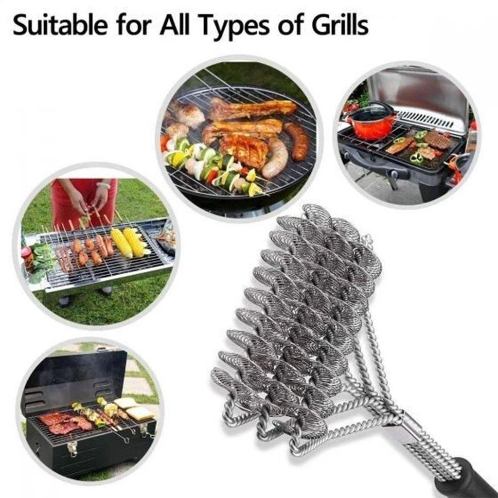 Щетка для чистки гриля BBQ Щетки для чистки Инструмент Гриль BBQ Щетина из нержавеющей стали Антипригарная Щетки для жарки на гриле Кухонные Щетки Аксессуары для барбекю