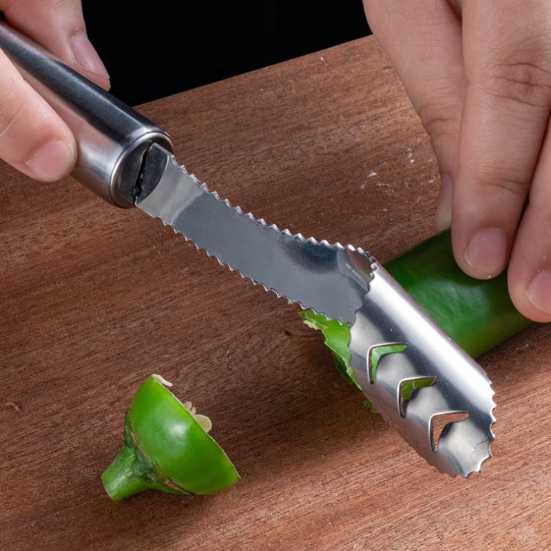HANYANG Stainless Steel Chilli Seed Remover Creative Kitchen Corer Green Pepper Seed Remover Kitchen Gadgets Seed Remover