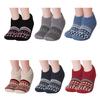 Retro Winter Slipper Socks Thickened Fleece Lined Low Cut Socks Socks with Grips Non-Slip Ankle Slipper