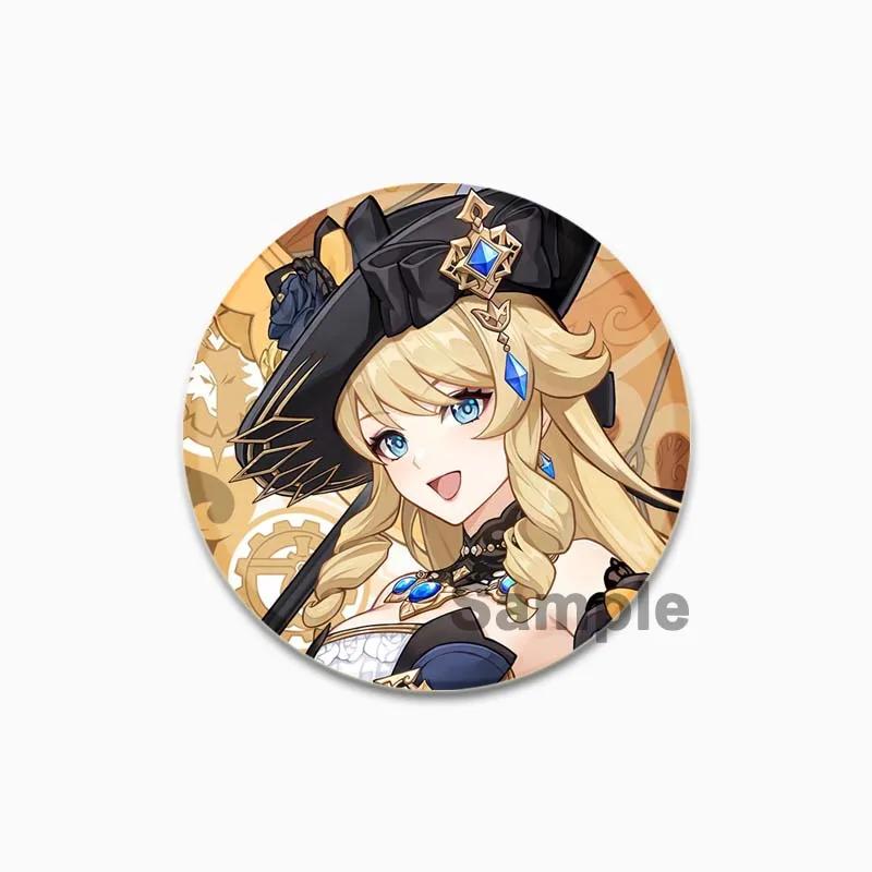 32/44/58mm Genshin Impact Game Badge Cute Cosplay Brooches Handmade Tinplate Lapel Pins for Clothes Backpack Jewelry Hat Accessory