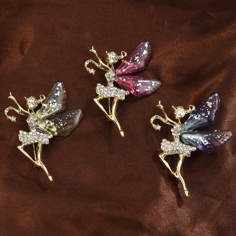 1 шт. женская брошь со стразами и блестками, брошь в форме ангела, подарки