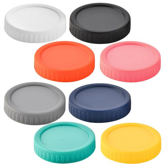10Pcs 86MM Wide Mouth Jar Lid Silicone Seal Airtight Food Grade BPA Free Heavy Duty Leak-proof Colorful Universal Round Cup Can Cover
