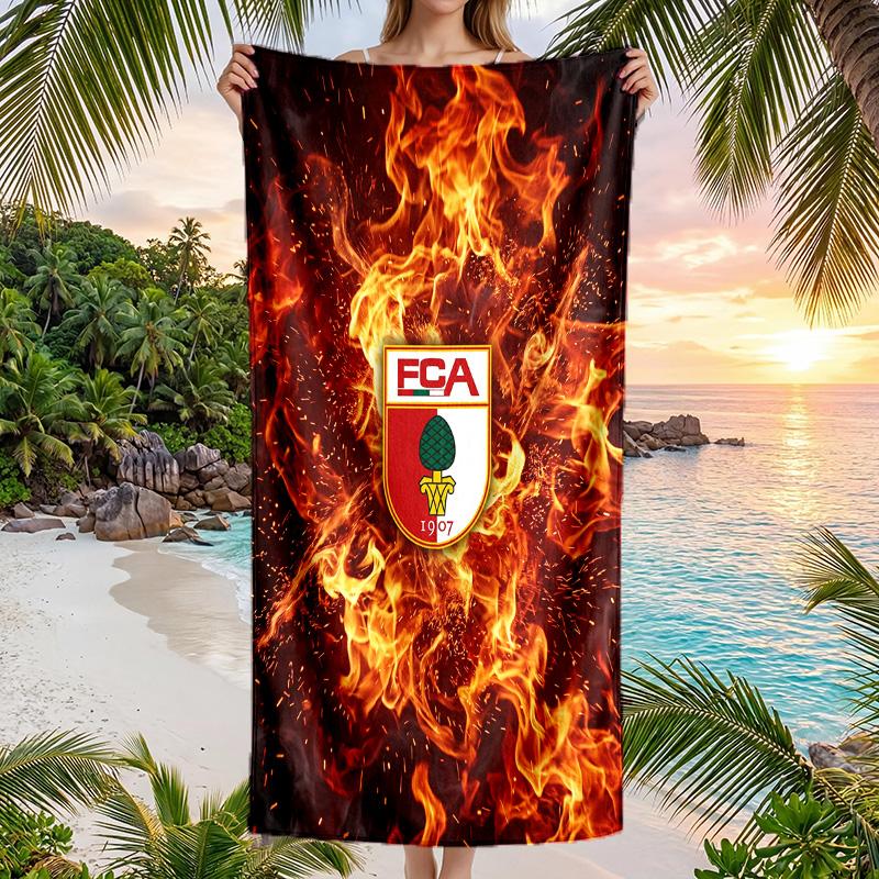 FC Augsburg FC print Quick Dry Beach Towel Microfiber Absorbent Portable Travel Swimming Towel