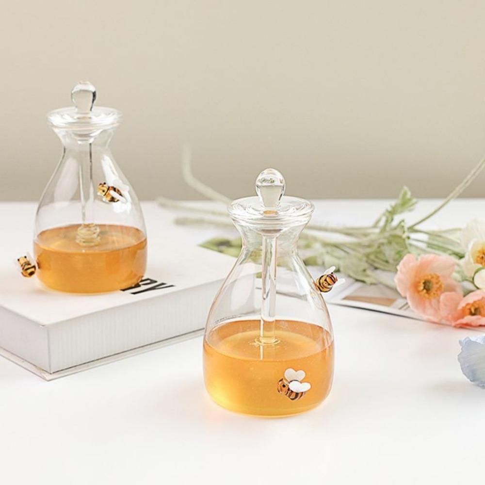 Large Capacity Honey Pot Three-dimensional Bee Honey Container Creative Syrup Jar  Breakfast