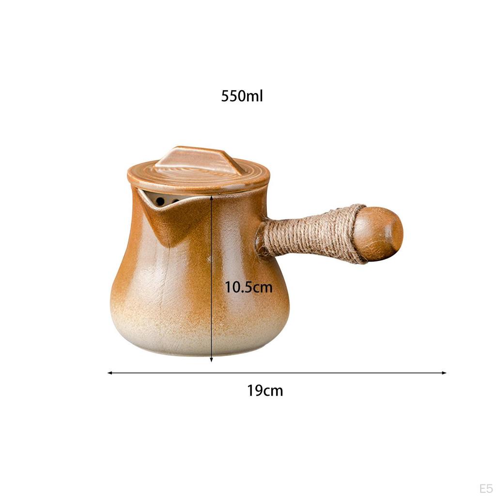 Ceramic Teapot Milk Warmer with Lid for Boiling Water Tea Filter