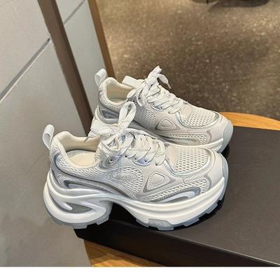 Жареные Уличные Папины Кроссовки Девочка 2025 Лето Новые Толстая подошва Сетчатые Легкие Мягкая подошва Универсальные Спортивные и Повседневные Кроссовки ins Тренд