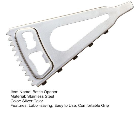 Bottle Opener Comfortable Grip Creative Sturdy Anti-rust Multifunctional Save Effort Silver Color Stainless Steel Jar Opener Home Supply