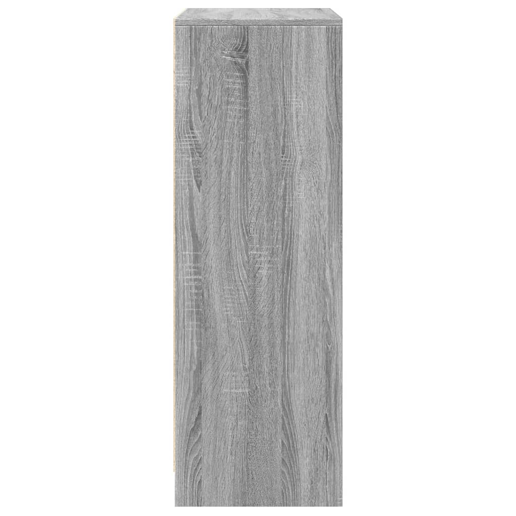 LED Sideboard Gray Sonoma 77 x 34 x 100 cm Engineered Wood
