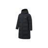 Fitness Series Large Back Logo Print Long Hooded Down Jacket Men Outerwear Black AYMT107-1