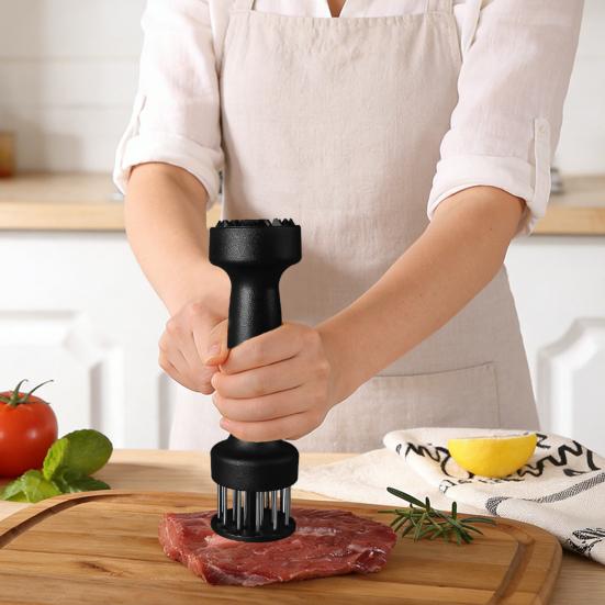 Игла для отбивания мяса с выдвижным защитным кожухом Говядина Индейка Курица Стейк Острые иглы из нержавеющей стали Инструмент для отбивания мяса