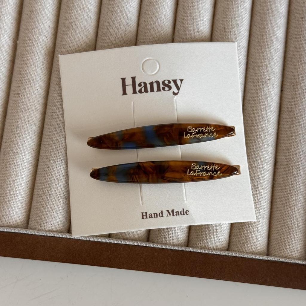Acetate Willow Leaf Hair Clip - Gold Label, French Style, for Side Bangs, Women's High-End Accessory.